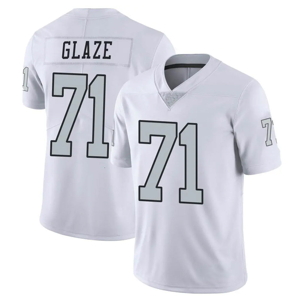 LV.Raiders #71 DJ Glaze Player White Limited Color Rush Home Game Odoa Stitched Jerseys