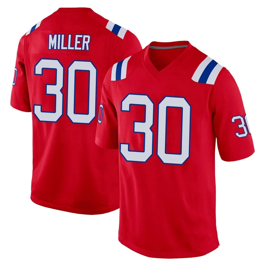 NE.Patriots #30 Jam Miller Player Red Home Game Odoa Stitched Jerseys