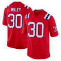 NE.Patriots #30 Jam Miller Player Red Home Game Odoa Stitched Jerseys