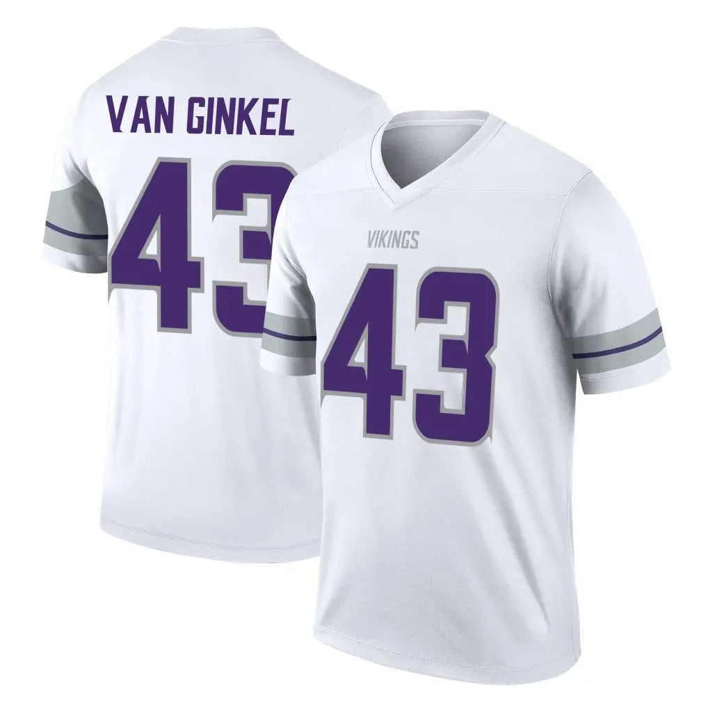 M.Vikings #43 Andrew Van Ginkel Player White Alternate Legend Home Game Odoa Stitched Jerseys