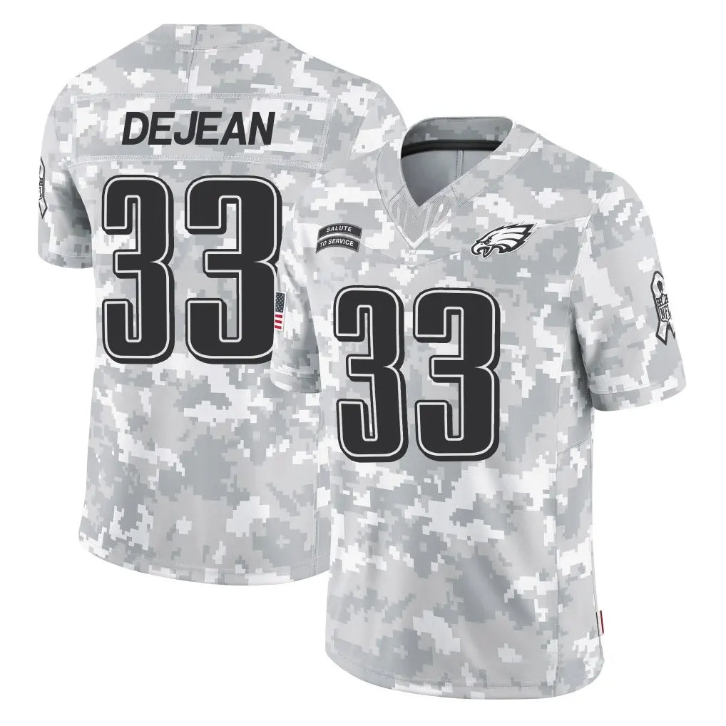 P.Eagles #33 Cooper DeJean Player Arctic Camo Salute to Service Limited Game Odoa Stitched Jerseys