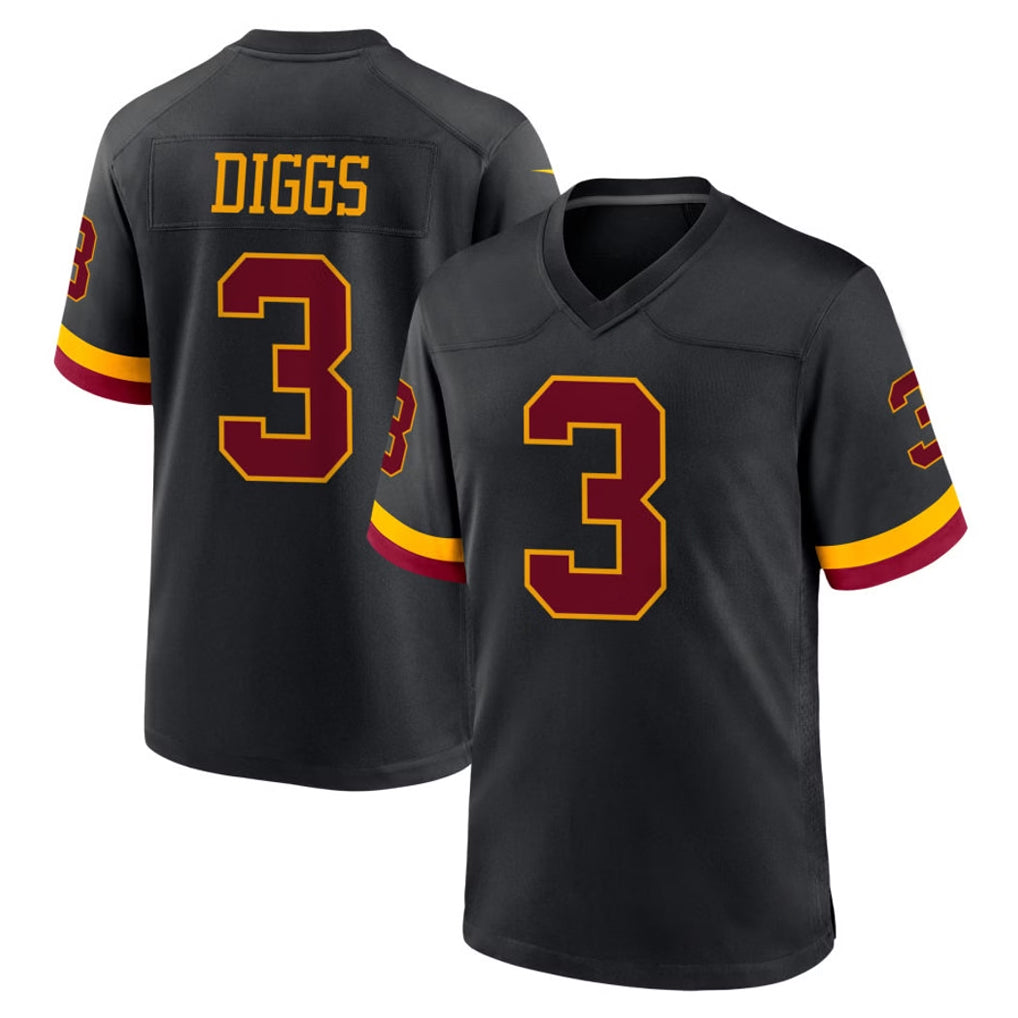 W.Commanders #3 Stefon Diggs Player Black Limited Home Game Odoa Stitched Jerseys