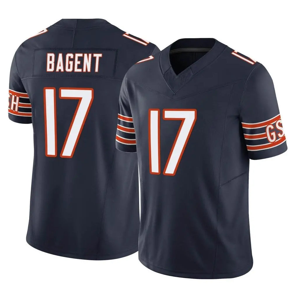 C.Bears #17 Tyson Bagent Player Navy Vapor F.U.S.E. Limited Home Game Odoa Stitched Jerseys