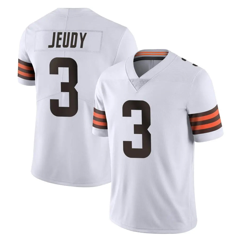 C.Browns #3 Jerry Jeudy Player White Vapor Untouchable Limited Home Game Odoa Stitched Jerseys