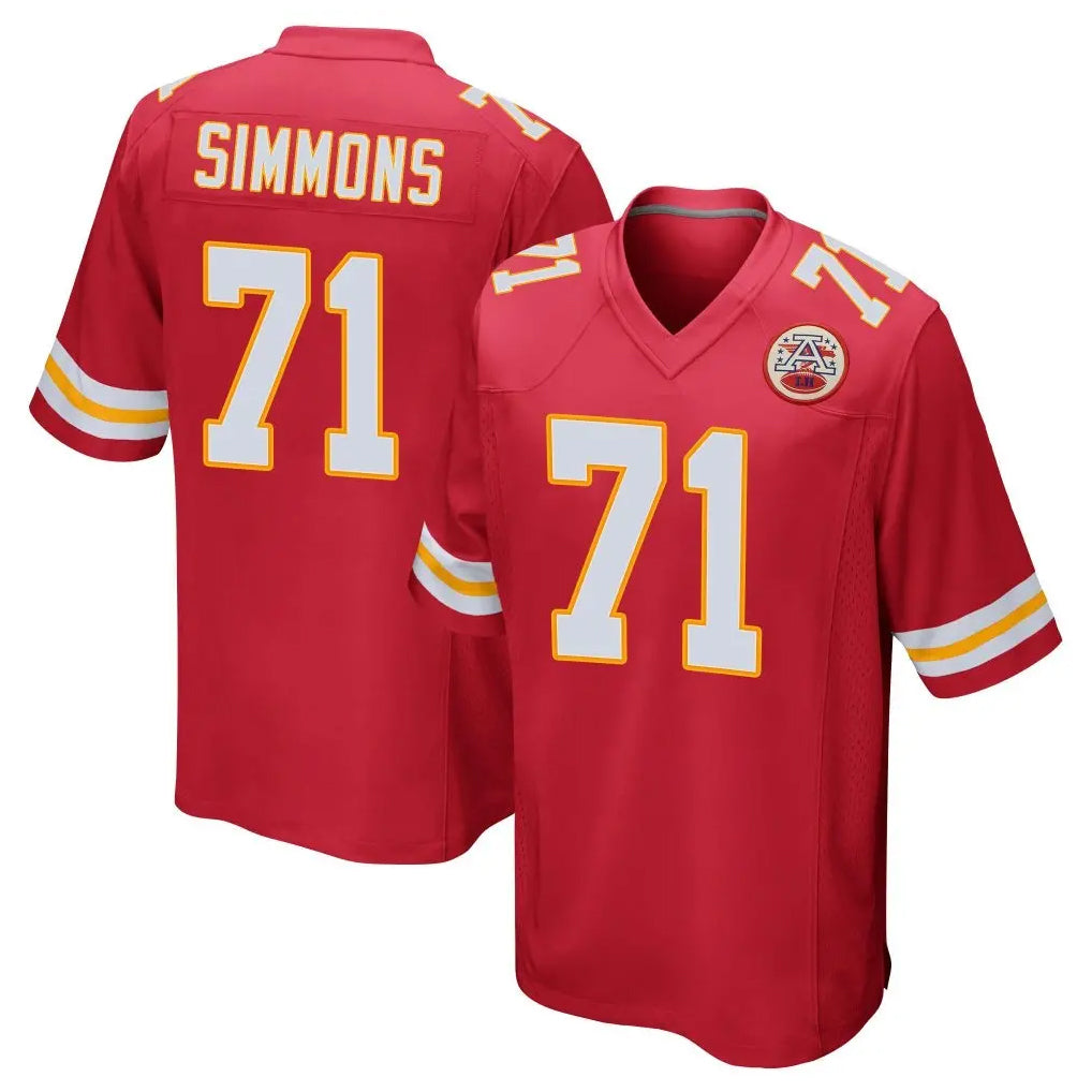 KC.Chiefs #71 Josh Simmons Player Red Home Game Odoa Stitched Jerseys