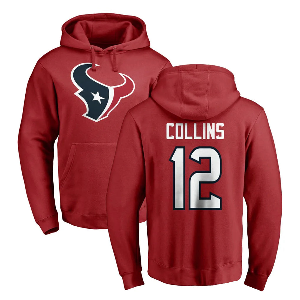 H.Texans #12 Nico Collins Player Red Pro Line Pullover Hoodie Limited Game Odoa Stitched Jerseys
