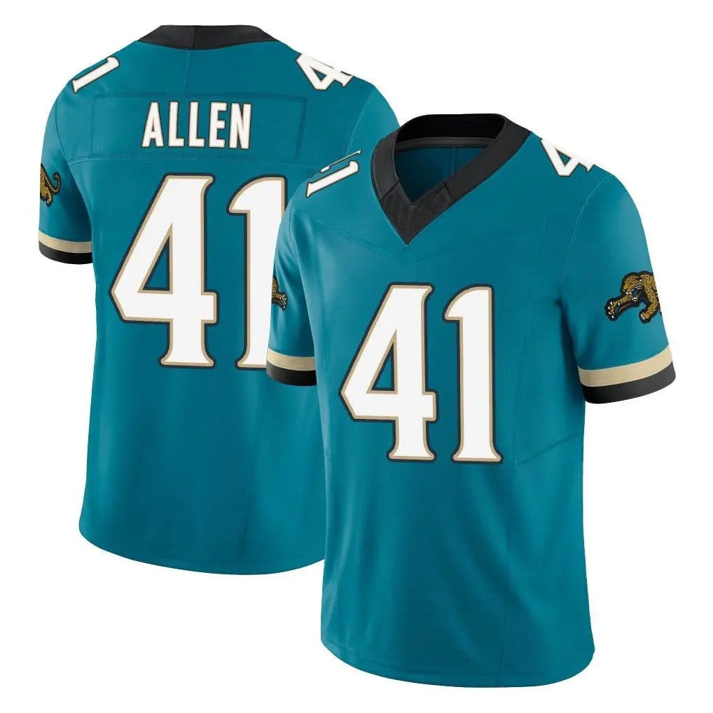 J.Jaguars #41 Josh Hines-Allen Player Teal Prowler Throwback Vapor F.U.S.E. Limited Home Game Odoa Stitched Jerseys