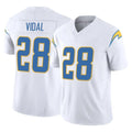 LA.Chargers #28 Kimani Vidal Player White Limited Vapor F.U.S.E. Home Game Odoa Stitched Jerseys