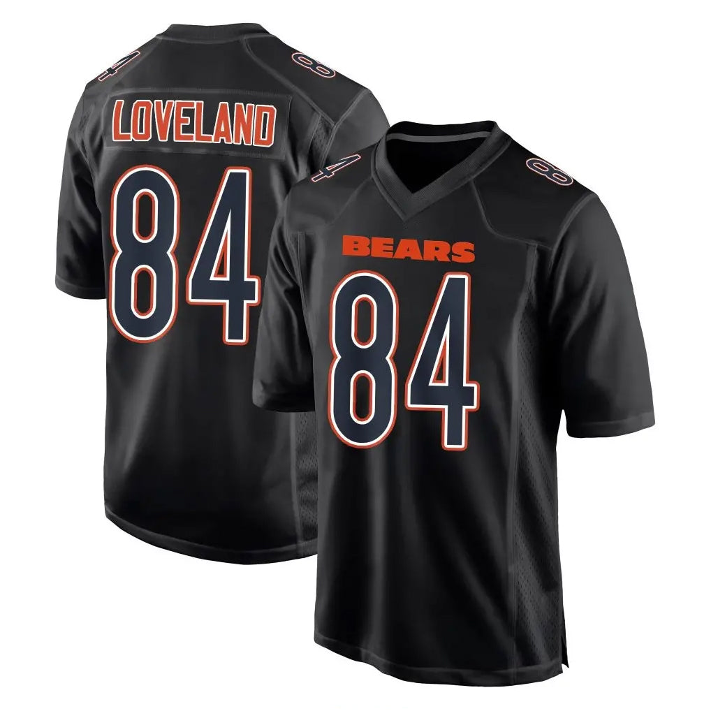 C.Bears #84 Colston Loveland Player Carbon Black Fashion Game Odoa Stitched Jerseys