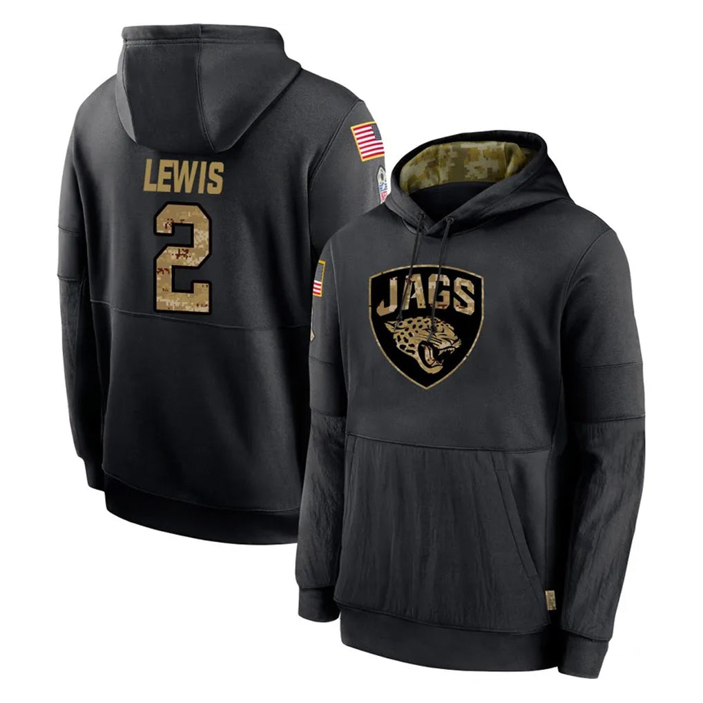 J.Jaguars #2 Jourdan Lewis Player Black Salute to Service Hoodies Limited Game Odoa Stitched Jerseys