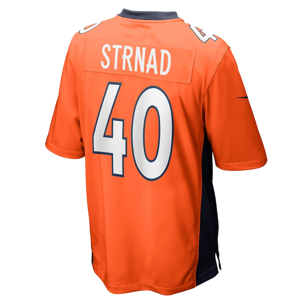 Odoa D.Broncos #40 Justin Strnad Orange Game Jersey