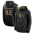 A.Cardinals #42 Dadrion Taylor-Demerson Player Black Salute to Service Sideline Performance Pullover Hoodies Home Game Odoa Stitched Jerseys
