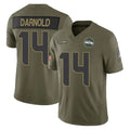 S.Seahawks #14 Sam Darnold Player Olive 2025 Salute To Service Limited Home Game Odoa Stitched Jerseys