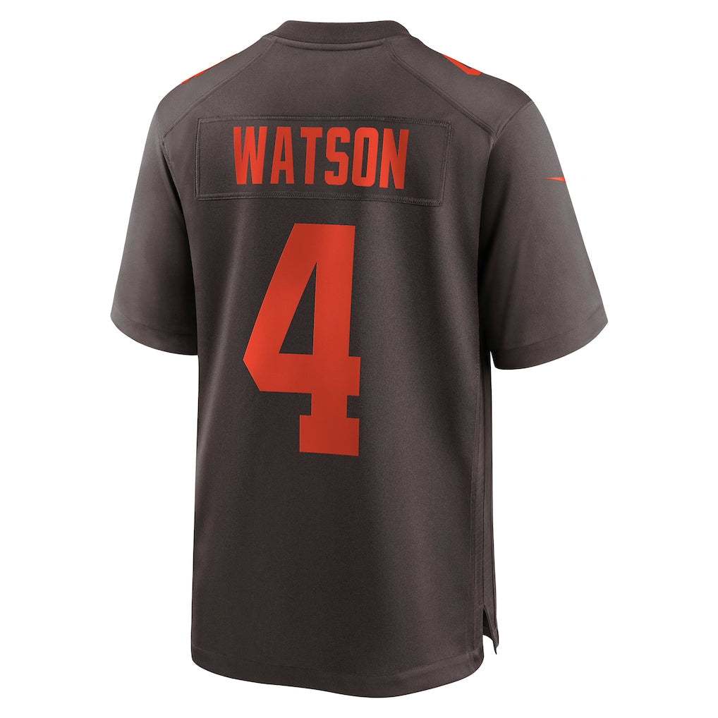 Odoa C.Browns #4 Deshaun Watson Brown Alternate Game Jersey