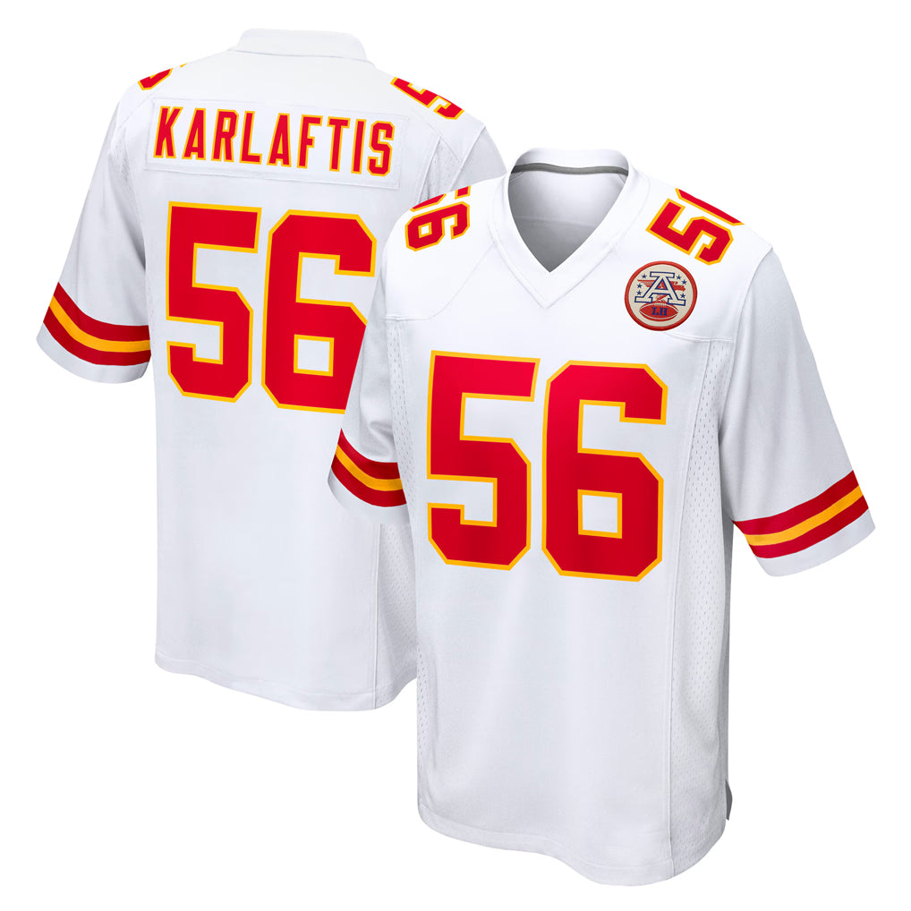 KC.Chiefs #56 George Karlaftis Player White Home Game Odoa Stitched Jerseys