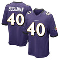 B.Ravens #40 Teddye Buchanan Player Purple Home Game Odoa Stitched Jerseys