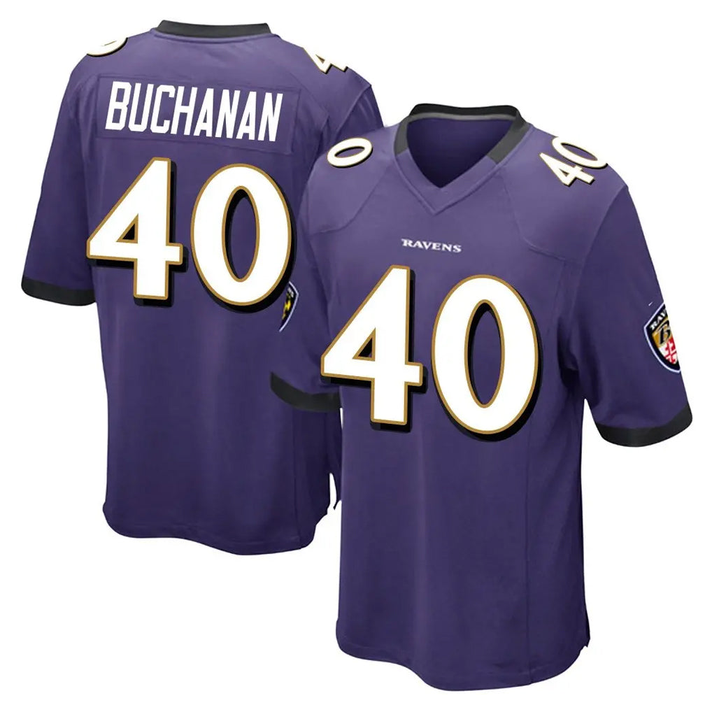 B.Ravens #40 Teddye Buchanan Player Purple Home Game Odoa Stitched Jerseys