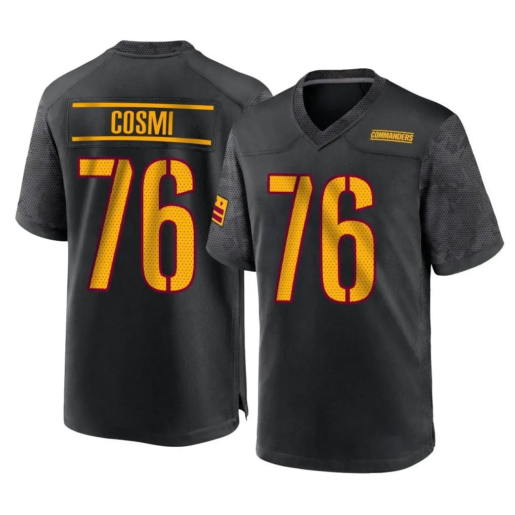 W.Commanders #76 Sam Cosmi Player Black Home Game Odoa Stitched Jerseys