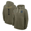 IN.Colts #1 Sauce Gardner Player Olive Salute to Service Pullover Hoodies Limited Odoa Stitched Jerseys