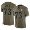 LA.Rams #73 Steve Avila Player Olive Salute To Service Limited Odoa Stitched Jerseys