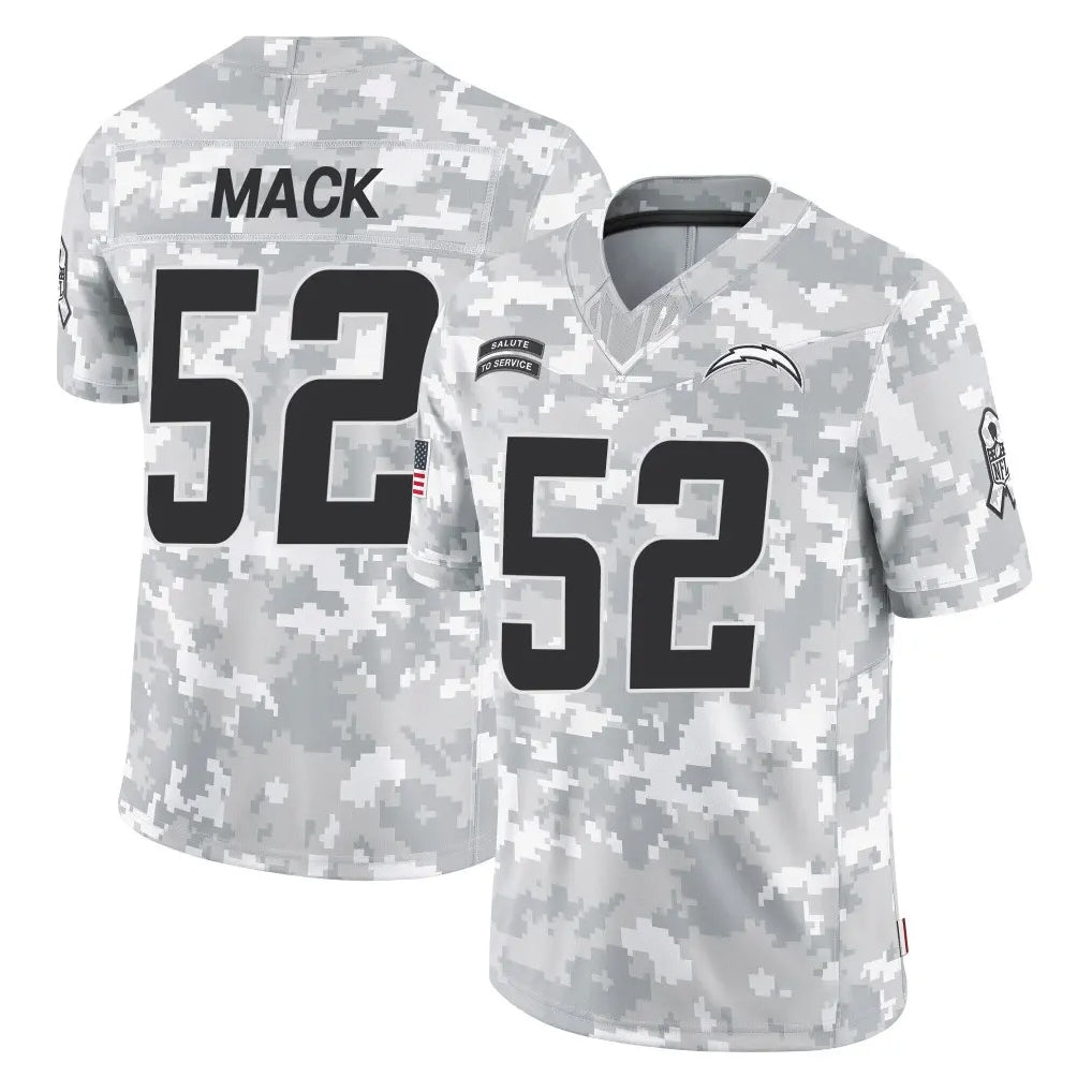 LA.Chargers #52 Khalil Mack Player Arctic Camo Salute To Service Limited Game Odoa Stitched Jerseys
