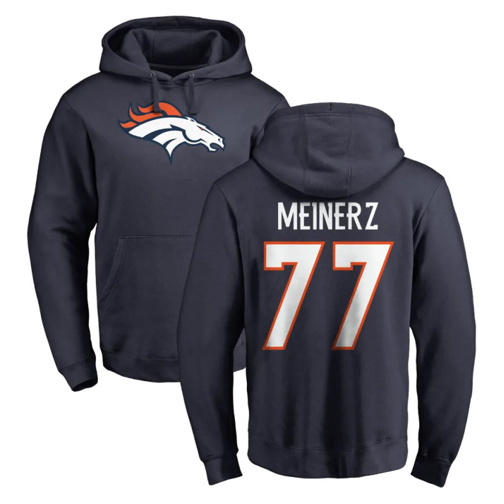 D.Broncos #77 Quinn Meinerz Player Navy Pullover Hoodie Limited Odoa Stitched Jerseys