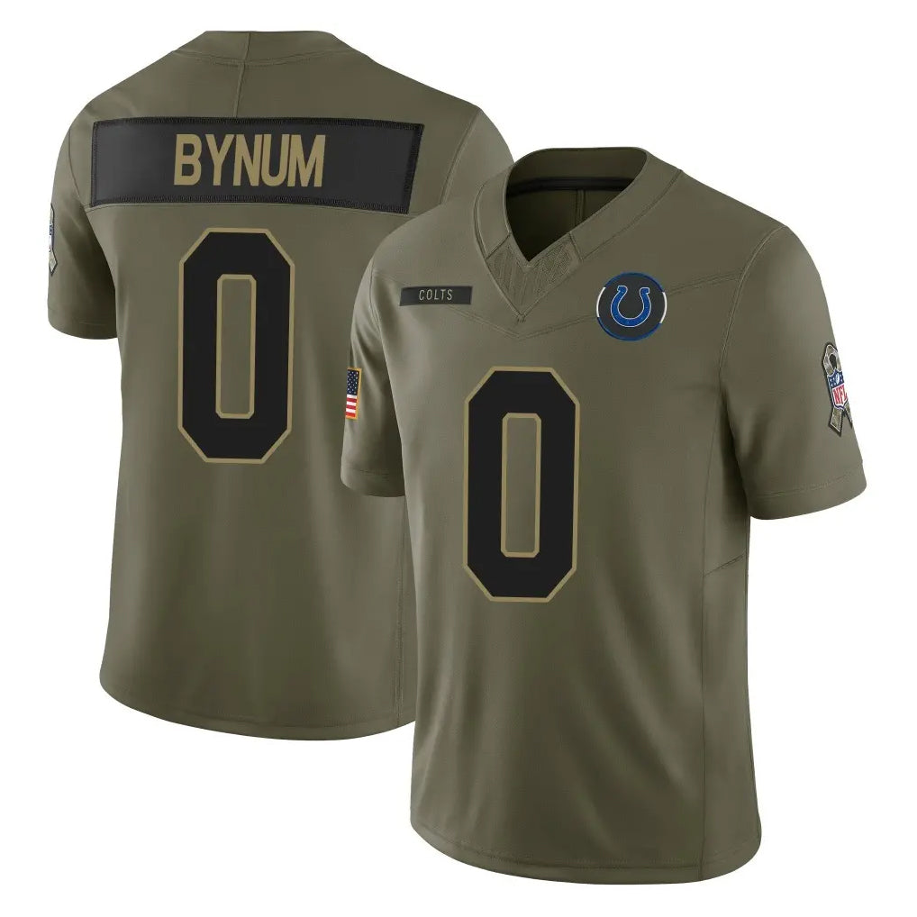 IN.Colts #0 Camryn Bynum Player Olive 2025 Salute To Service Limited Game Odoa Stitched Jerseys