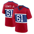 NY.Giants #61 John Michael Schmitz Jr. Player Red Century Home Game Odoa Stitched Jerseys