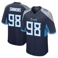 T.Titans #98 Jeffery Simmons Player Navy Home Game Odoa Stitched Jerseys