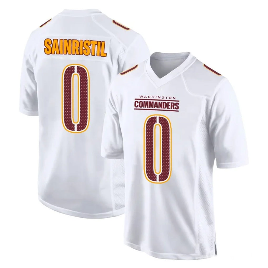 W.Commanders #0 Mike Sainristil Player White Tundra Fashion Home Game Odoa Stitched Jerseys