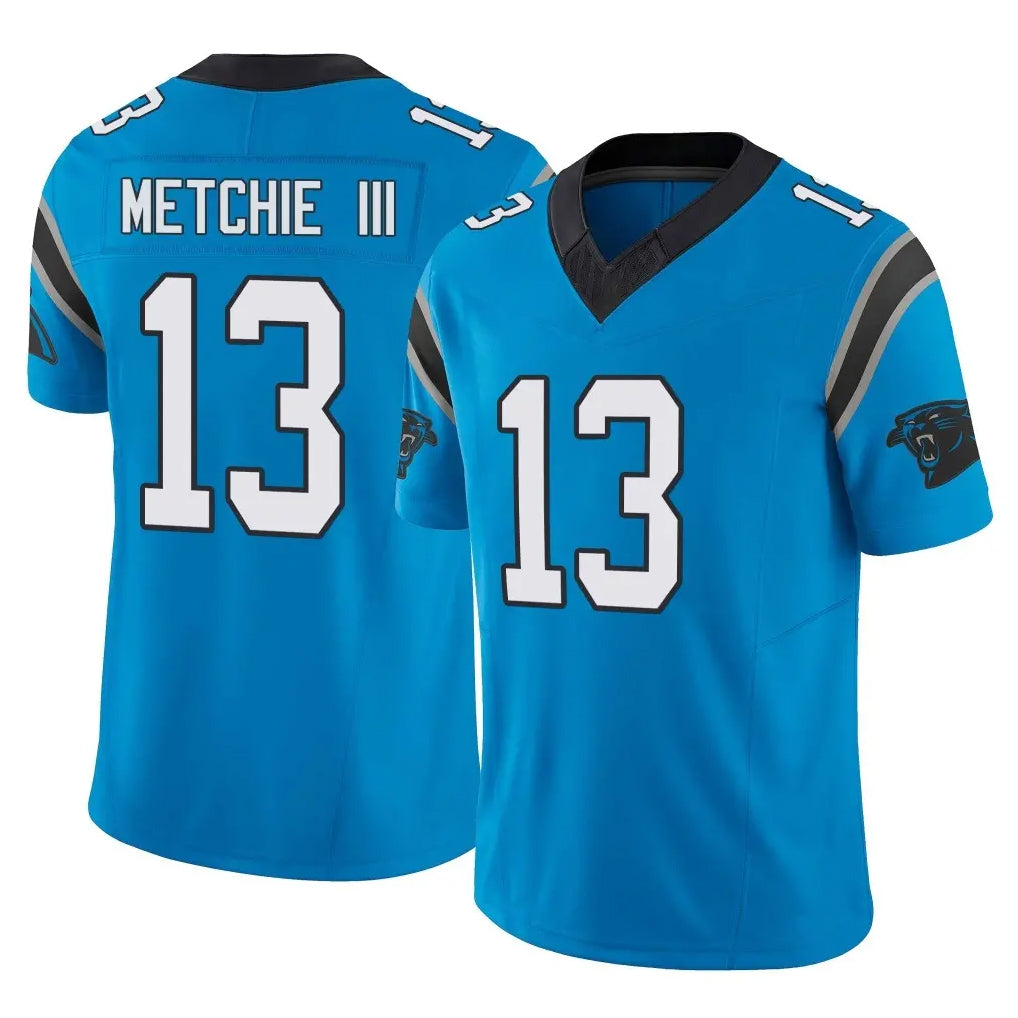 C.Panthers #13 John Metchie III Player Blue Vapor F.U.S.E. Limited Home Game Odoa Stitched Jerseys