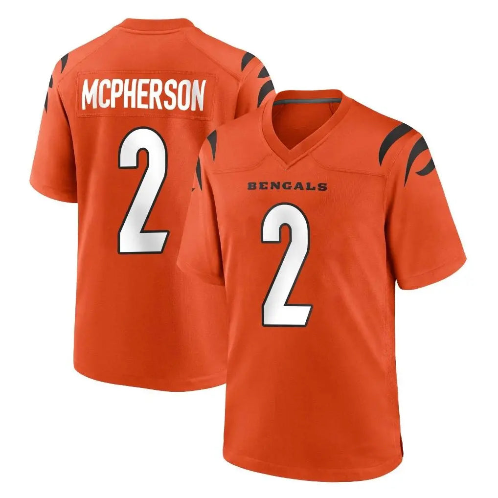 C.Bengals #2 Evan McPherson Player Orange Home Game Odoa Stitched Jerseys