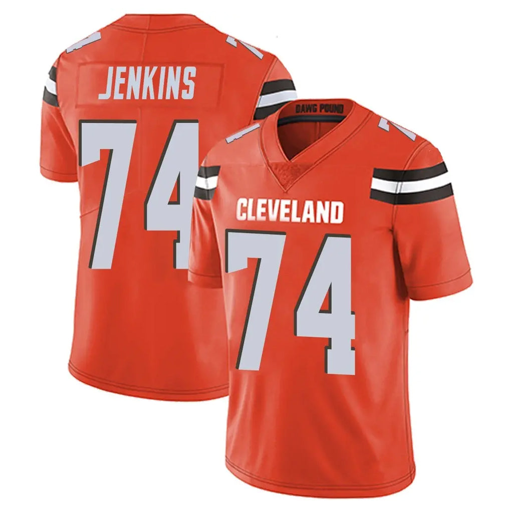 C.Browns #74 Elgton Jenkins Player Orange Alternate Vapor Untouchable Limited Home Game Odoa Stitched Jerseys