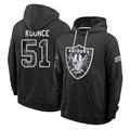 LV.Raiders #51 Malcolm Koonce Player 2026 Black Logo Pullover Hoodies Limited Game Stitched Jerseys
