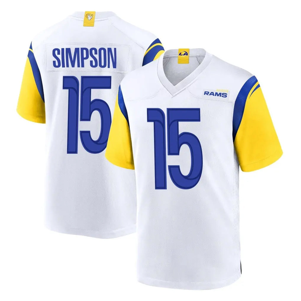 LA.Rams #15 Ty Simpson Player White Home Game Odoa Stitched Jerseys