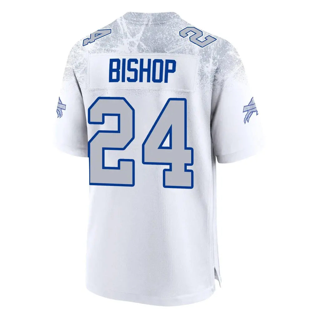 B.Bills #24 Cole Bishop Player White Rivalries Collection Game Odoa Stitched Jerseys
