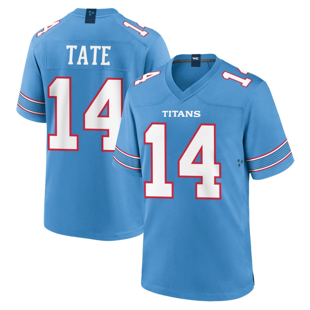 T.Titans #14 Carnell Tate Player Light Blue 2026 Game Home Odoa Stitched Jerseys