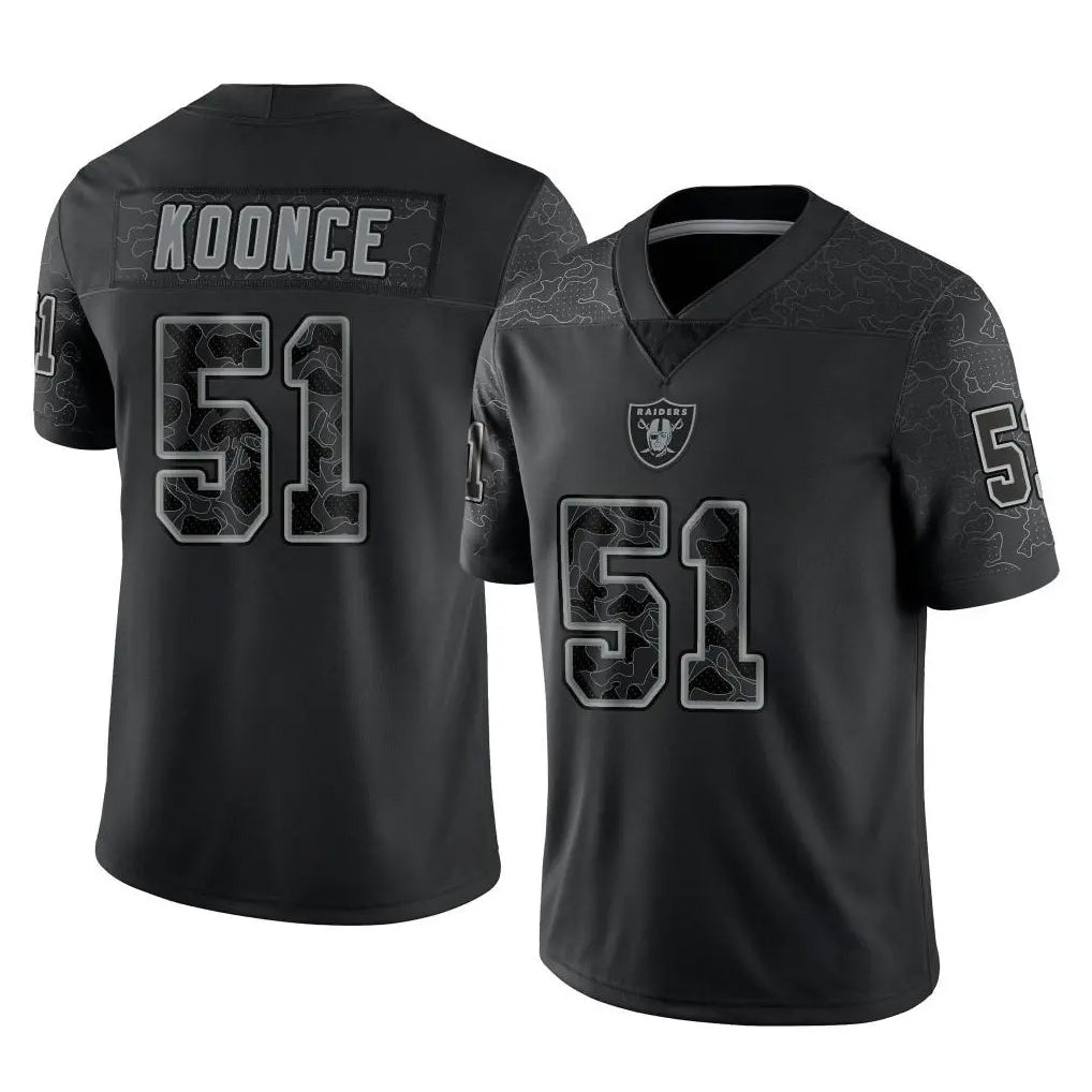 LV.Raiders #51 Malcolm Koonce Player Black Reflective Limited Game Odoa Stitched Jerseys