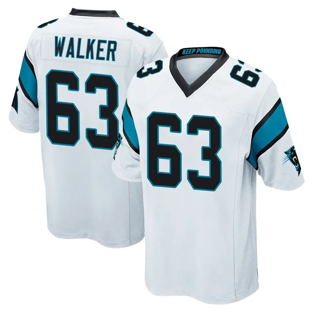C.Panthers #63 Rasheed Walker Player White Game Odoa Stitched Jerseys