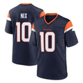 D.Broncos #10 Bo Nix Player Navy Home Game Odoa Stitched Jerseys