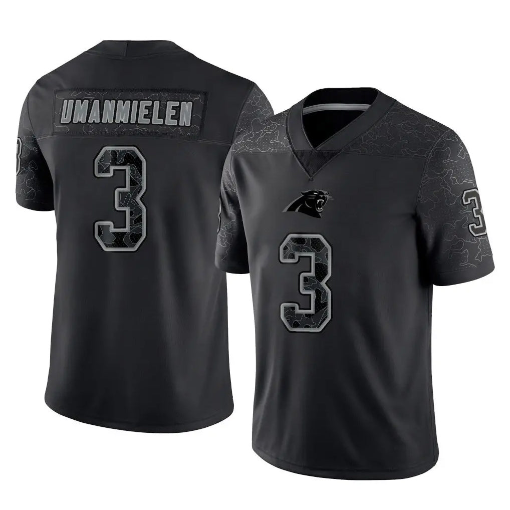 C.Panthers #3 Princely Umanmielen Player Black Limited Reflective Game Odoa Stitched Jerseys