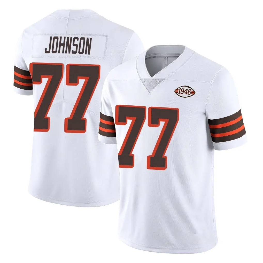 C.Browns #77 Zion Johnson Player White Limited  Vapor 1946 Collection Alternate Game Odoa Stitched Jerseys