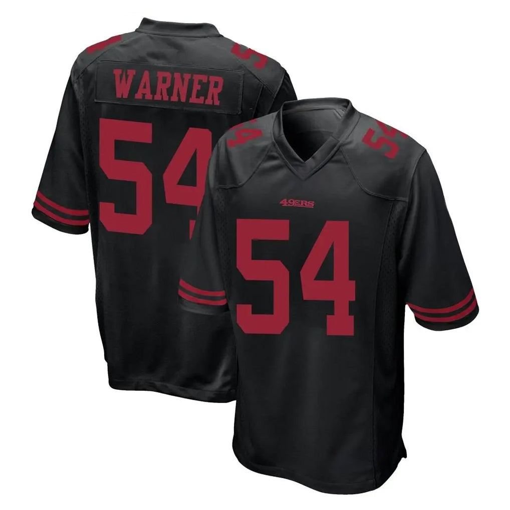 SF.49ers #54 Fred Warner Player Black Alternate Home Game Odoa Stitched Jerseys