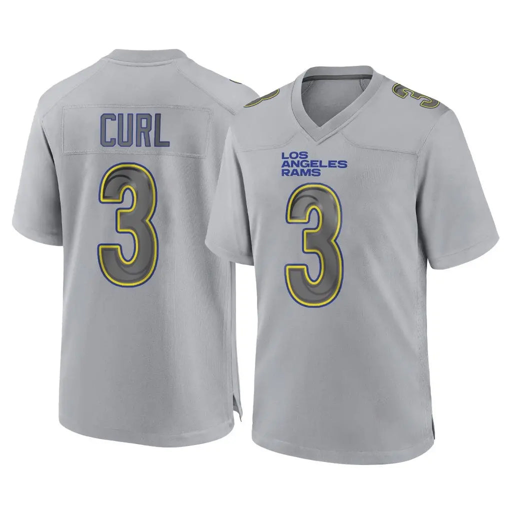 LA.Rams #3 Kam Curl Player Gray Atmosphere Fashion Home Game Odoa Stitched Jerseys