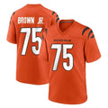 C.Bengals #75 Orlando Brown Jr. Player Orange Home Game Odoa Stitched Jerseys