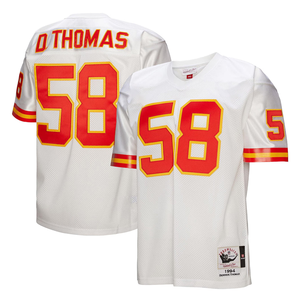 KC.Chiefs #58 Derrick Thomas Player White Mitchell & Ness 1994 Throwback Retired Odoa Stitched Jerseys