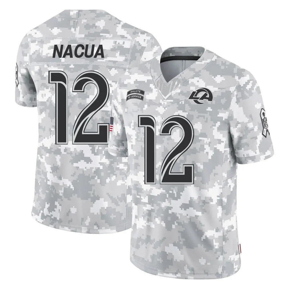 LA.Rams #12 Puka Nacua Player Arctic Camo Salute To Service Limited Game Odoa Stitched Jerseys