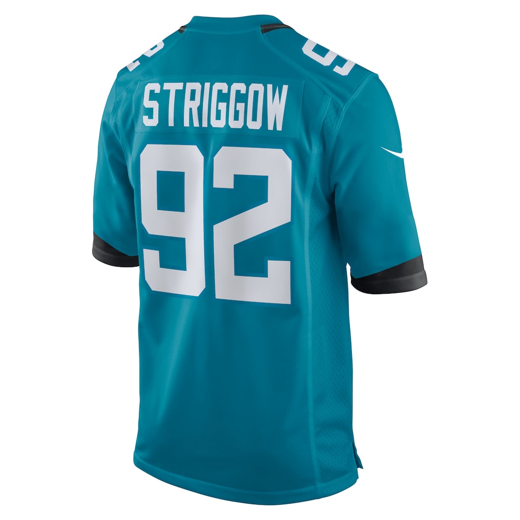 Odoa J.Jaguars #92 Danny Striggow Teal Game Player Jersey