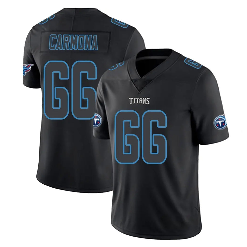 T.Titans #66 Fernando Carmona Jr. Player Black Impact Limited Home Game Odoa Stitched Jerseys