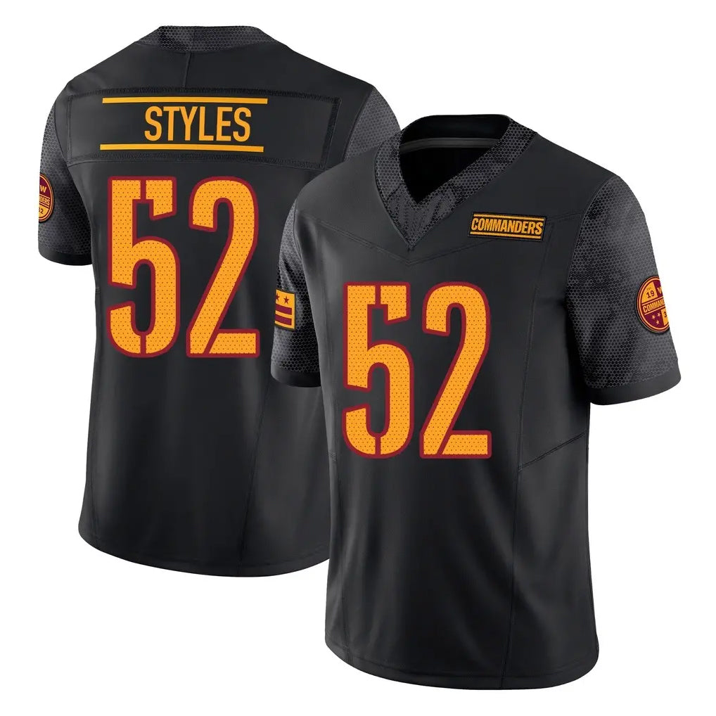 W.Commanders #52 Sonny Styles Player Black Limited Vapor F.U.S.E. Home Game Odoa Stitched Jerseys